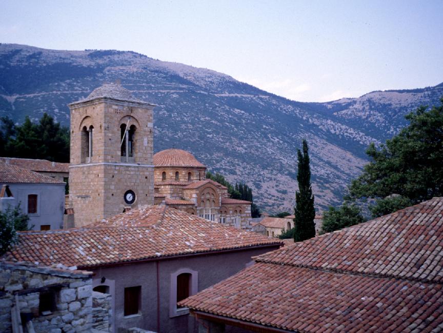 Le monastère d'Hossios Loukas, près de Delphes et au pied du mont Parnasse