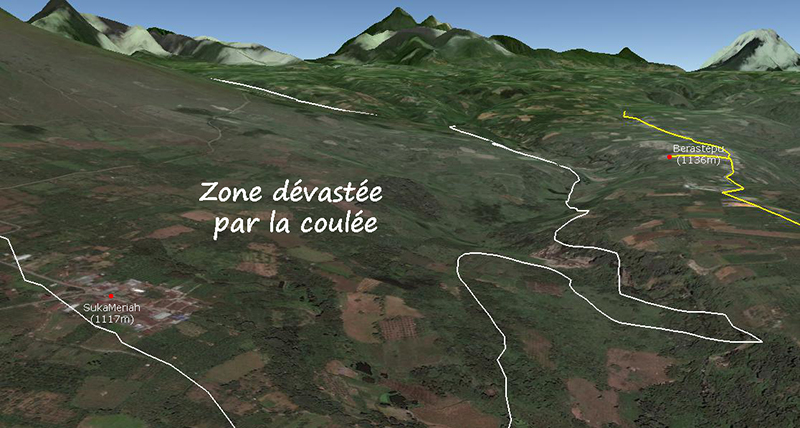 Extension de la nuée ardente