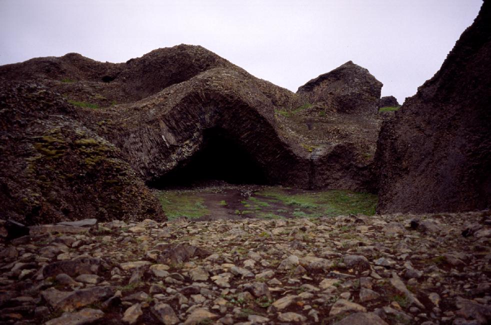 Parc d'Asbyrgi : plissement de la coulée de lave 