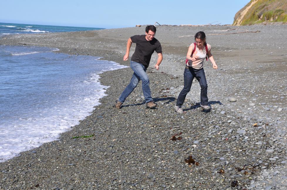 Timaru ; course contre les vagues