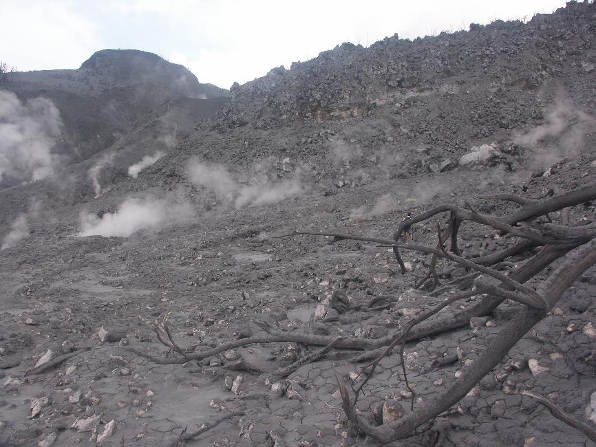 Vue vers la zone de solfatares